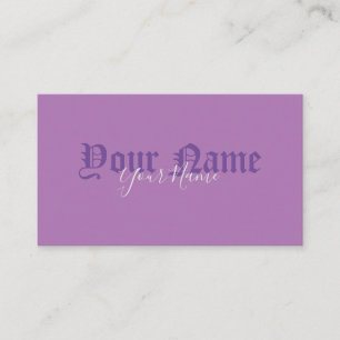 Tarjeta De Visita Letras antiguas violetas de sobria elegancia