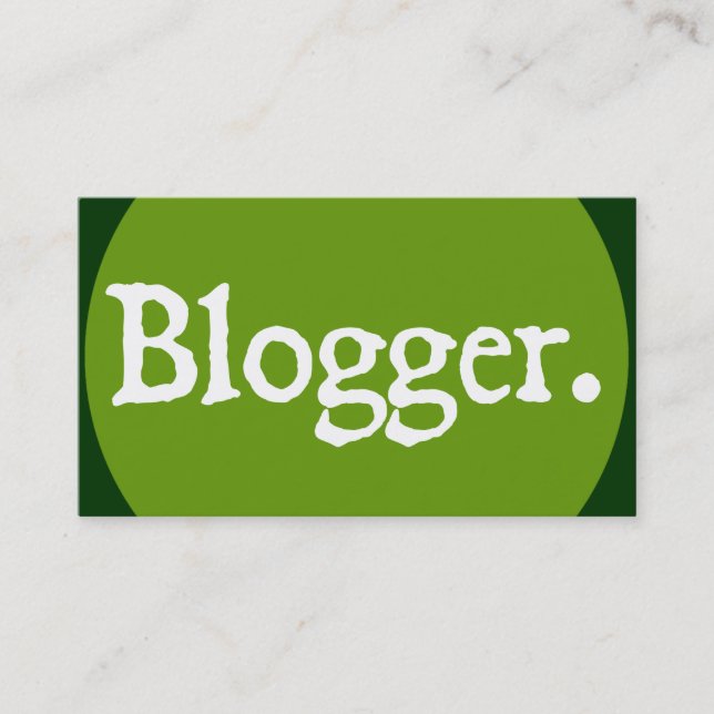 Tarjeta De Visita Letras blancas del Blogger (Anverso)