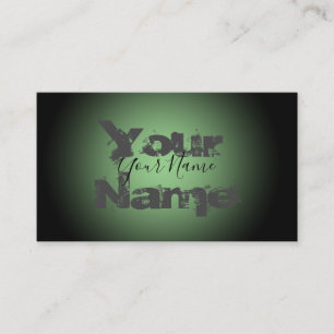 Tarjeta De Visita Letras de color verde y negro puras