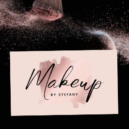 Tarjeta De Visita Letras de Eyeliner, artista de maquillaje rosa de 