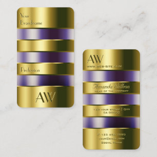 Tarjeta De Visita Letras de grabado de imitación de líquidos morados