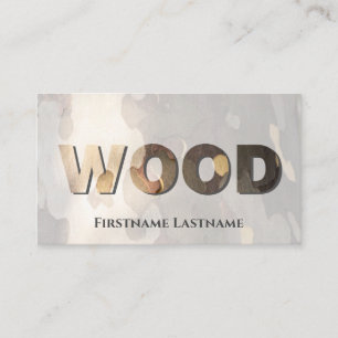 Tarjeta De Visita Letras de madera de estilo ecológico 100% natural