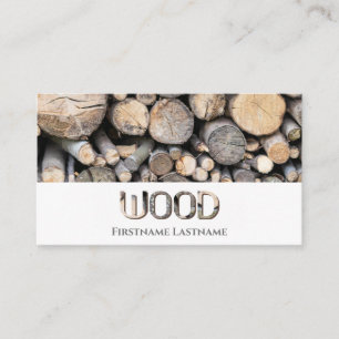 Tarjeta De Visita Letras de madera de estilo ecológico 100% natural