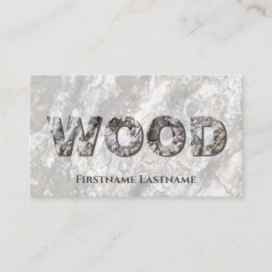 Tarjeta De Visita Letras de madera de grano orgánico 100% natural