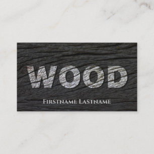 Tarjeta De Visita Letras de madera oscura orgánica 100% natural