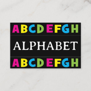 Tarjeta De Visita Letras Del Alfabeto Coloridas Profesor