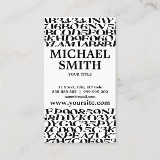Tarjeta De Visita Letras del Blogger del escritor del autor