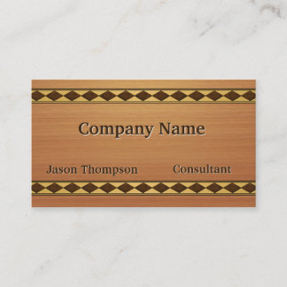 Tarjeta De Visita Letras Grabado en relieve Fauz de patrón de madera
