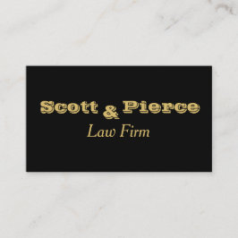 Tarjeta De Visita Letras intrépidas del oro del negro del bufete de