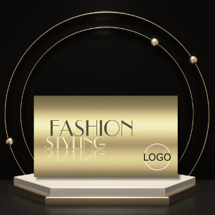 Tarjeta De Visita Letras lujosas y modernas de espejo con logotipo