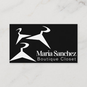 Tarjeta De Visita Letras Negrita Ropa de Ropa de Hanger Boutique