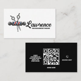 Tarjeta De Visita Letrero de logotipo de barbería profesional