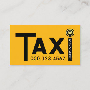 Tarjeta De Visita Letrero de señalización de TAXI amarillo