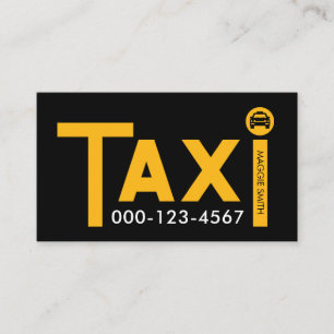 Tarjeta De Visita Letrero de señalización de TAXI amarillo