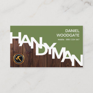 Tarjeta De Visita Letrero Handyman Signage Fine Wood Grain Timence F