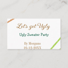 Tarjeta De Visita Let's get ugly Christmas ugly sweater Partyorange 