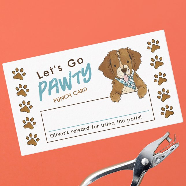 Tarjeta De Visita Let's Go Pawty Potty Training Rewards Punch Card (Subido por el creador)