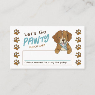 Tarjeta De Visita Let's Go Pawty Potty Training Rewards Punch Card