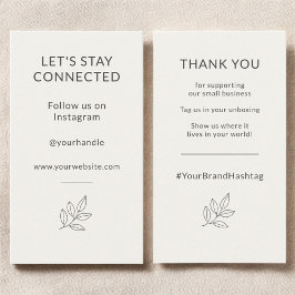 Tarjeta De Visita Let's Stay Connected Neutral Minimalist Small