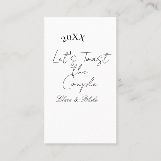 Tarjeta De Visita Let's toast the couple engagement wedding party ye (Anverso)