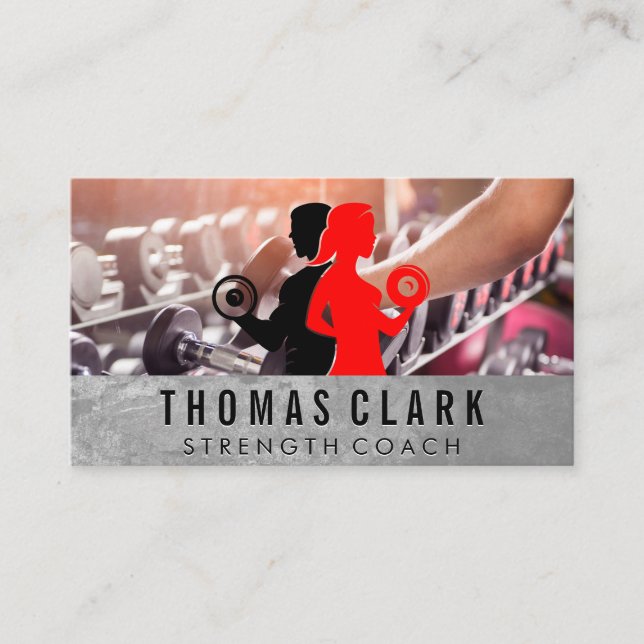 Tarjeta De Visita Levantamiento de hombre | Cremallera (Anverso)