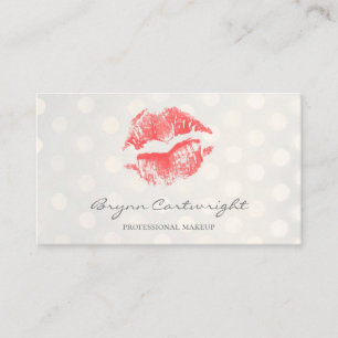 Tarjeta De Visita Levantamientos de besos rojos con maquillaje de pu