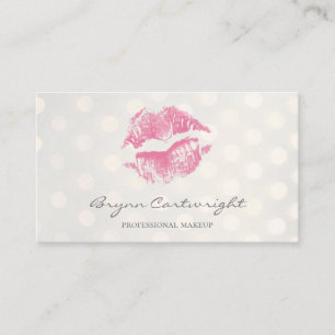 Tarjeta De Visita Levantamientos de besos rosados calientes con maqu