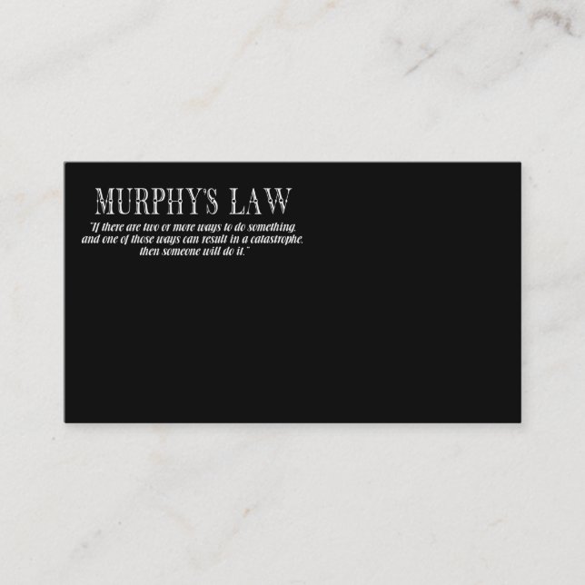 Tarjeta De Visita Ley de Murphy (Anverso)