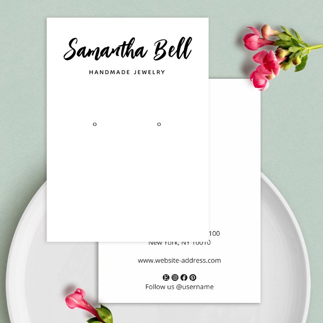 Tarjeta De Visita Leyenda de firma simple de joyería de ganancia bla (Subido por el creador)