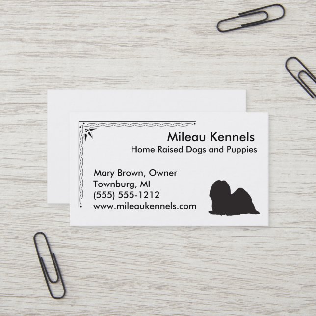 Tarjeta De Visita Lhasa Apso Silhouette (Anverso/Reverso In Situ)