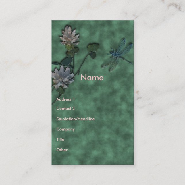 Tarjeta De Visita Libélula (Anverso)