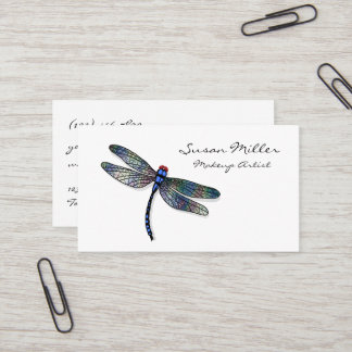 Tarjeta De Visita Libélula azul minimalista