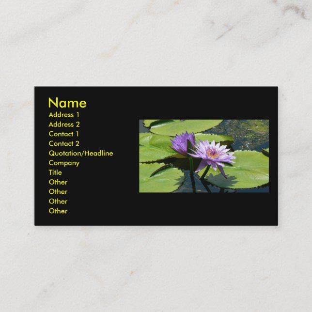 Tarjeta De Visita Libélula Lotus (Anverso)