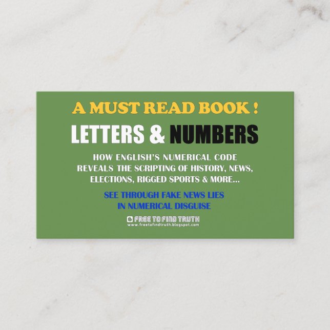 Tarjeta De Visita Libere para encontrar la verdad/las letras y los (Anverso)
