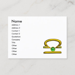 Tarjeta De Visita LIBRA GOLD ZODIAC JEWEL Green Emerald