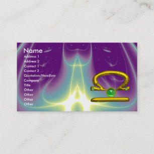 Tarjeta De Visita LIBRA , verde negro brillante esmeralda