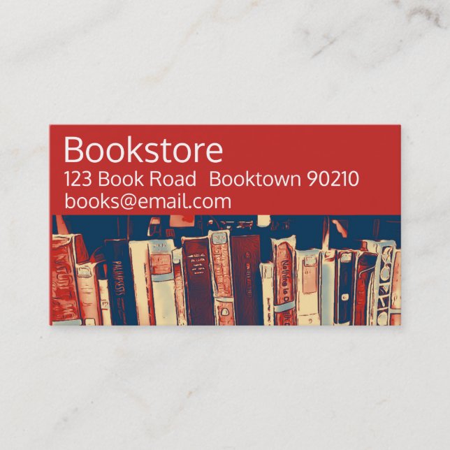 Tarjeta De Visita Librería, librería o libros en línea (Anverso)
