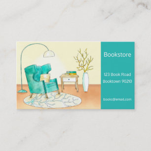 Tarjeta De Visita Librería, librería o libros en línea