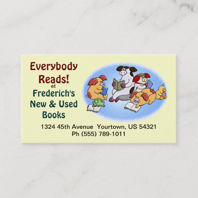 Tarjeta De Visita Librería o biblioteca (Anverso)