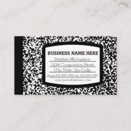 Tarjeta De Visita Libreta de Composición Personalizada Negro/Blanco 