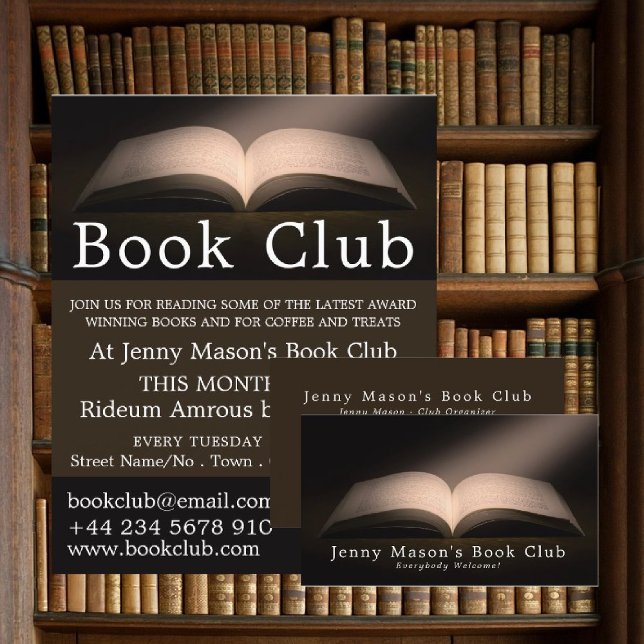 Tarjeta De Visita Libro abierto, club de libros (Subido por el creador)