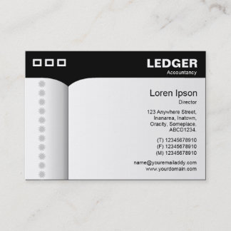 Tarjeta De Visita Libro abierto (contabilidad) - Negro
