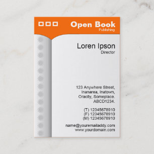 Tarjeta De Visita Libro abierto (vertical) - Naranja FF6600