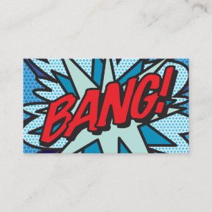Tarjeta De Visita Libro de Cómic Retro Divertido BANG
