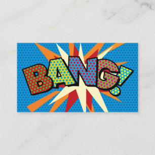 Tarjeta De Visita Libro de Cómic Retro Divertido BANG