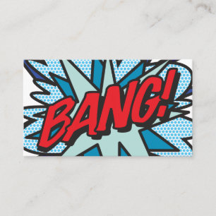 Tarjeta De Visita Libro de Cómic Retro Divertido BANG