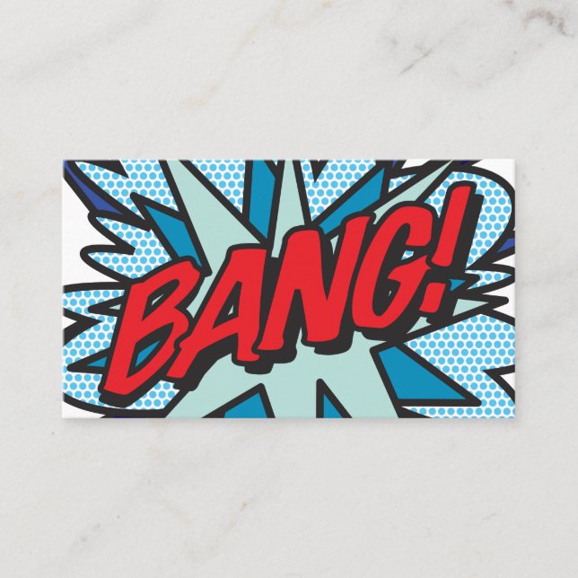 Tarjeta De Visita Libro de Cómic Retro Divertido BANG (Anverso)