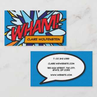 Tarjeta De Visita Libro de Cómic Retro Divertido WHAM