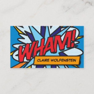 Tarjeta De Visita Libro de Cómic Retro Divertido WHAM