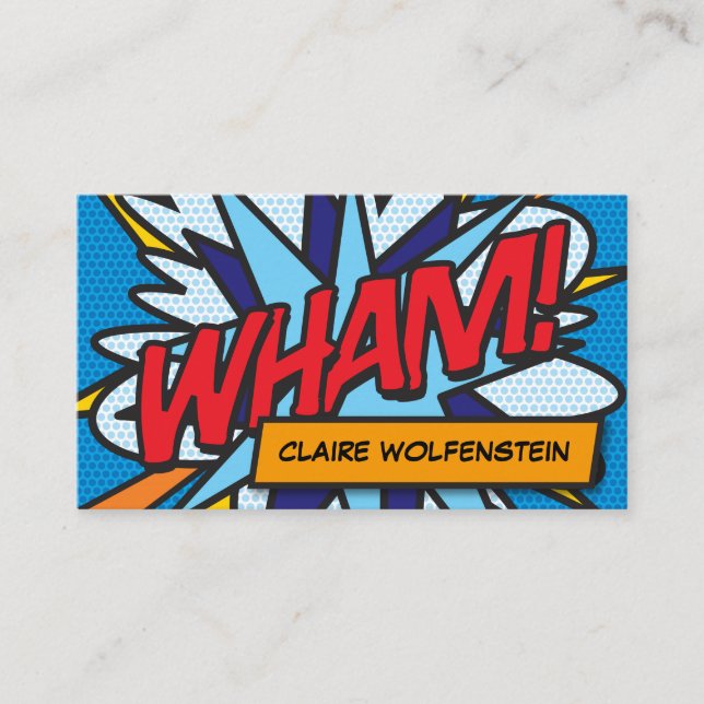 Tarjeta De Visita Libro de cómics retro de WHAM (Anverso)